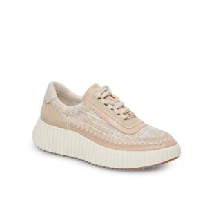 Dolce Vita Women's Dolen Leather Sneaker Size 7 Ivory Tan Lace-Up Closure NIB